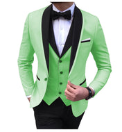 BRADLEY VIP SUITS Men's Fashion Formal 3 Piece Tuxedo (Jacket + Pants + Vest) Mint Green Suit Set - Divine Inspiration Styles