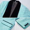 CGSUITS Men's Fashion Formal 3 Piece Royal Blue & Black Tuxedo (Jacket + Vest + Pants) Suit Set