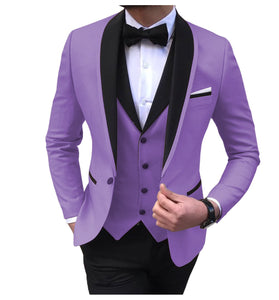 BRADLEY SUITS Men's Fashion Formal 3PCS Tuxedo (Jacket + Pants + Vest) Suit Set - Divine Inspiration Styles