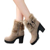 HADARA Design Women's Fashion Plush Fur Ankle Boot Shoes - Divine Inspiration Styles