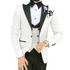 HARLEY SUITS Men's Fashion Formal 3 Piece Tuxedo (Jacket + Pants + Vest) Ivory White Suit Set for Weddings Proms Cocktails & Special Events