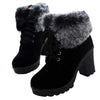 HARTFORD Design Women's Fashion Lace-Up Riding Boots Stylish Plush Fur Winter Boots - Divine Inspiration Styles