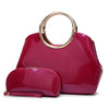 ALMIRA Design Collection Women's Fine Fashion Luxury Style Designer Leather Purple Handbag