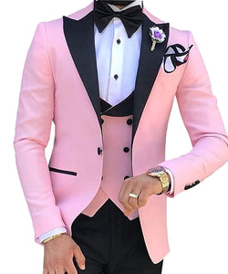 HARLEY SUITS Men's Fashion Formal 3 Piece Tuxedo (Jacket + Pants + Vest) Champagne Suit Set for Weddings Proms Cocktails & Special Events - Divine Inspiration Styles