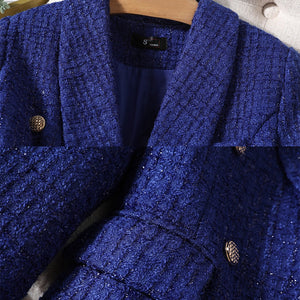 CAROLINE Design Collection Women's Elegant Stylish Fashion Office Professional Woven Plaid Blazer Jacket - Divine Inspiration Styles