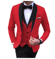 BRADLEY VIP SUITS Men's Fashion Formal 3 Piece Tuxedo (Jacket + Pants + Vest) Red Suit Set - Divine Inspiration Styles