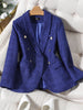CAROLINE Design Collection Women's Elegant Stylish Fashion Office Professional Woven Plaid Blazer Jacket - Divine Inspiration Styles