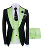 KENTON SUITS Men's Fashion Formal 3 Piece Tuxedo (Jacket + Vest + Pants) Teal Green Suit Set