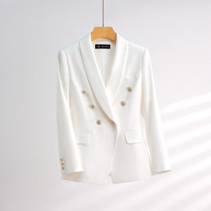 WELLINGTON SUITS Women's Elegant Stylish Office Fashion Ivory White Blazer Jacket & Pants Suit Set