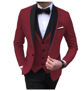 BRADLEY SUITS Men's Fashion Formal 3PCS Tuxedo (Jacket + Pants + Vest) Suit Set - Divine Inspiration Styles