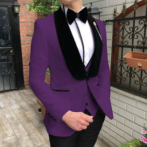 KENTON SUITS Men's Fashion Formal 3-PCS Tuxedo (Jacket + Pants + Vest) Suit Set - Divine Inspiration Styles