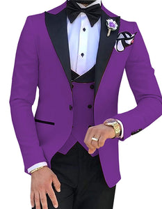 HARLEY SUITS Men's Fashion Formal 3 Piece Tuxedo (Jacket + Pants + Vest) Champagne Suit Set for Weddings Proms Cocktails & Special Events - Divine Inspiration Styles