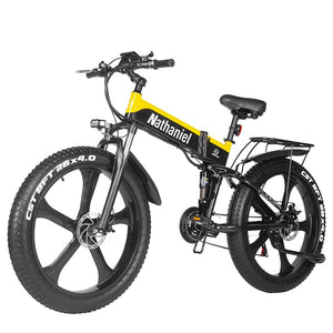 NATHANIEL Electric Bicycle 1000W 48V 26" Smart Folding Electric Mountain Bike - Divine Inspiration Styles