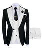KENTON SUITS Men's Fashion Formal 3 Piece Tuxedo (Jacket + Vest + Pants) Blue Suit Set