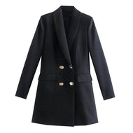 JANE SUITS Women's Elegant Stylish Fashion Office Solid Color Black Blazer Jacket