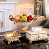 JCLL Luxury Style Diamond Fruit Plate 5 Round Bowls with 1 Centerpiece Bowl Design Ornaments Art Decoration Set - Divine Inspiration Styles