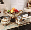 JCLL Luxury Style Diamond Fruit Plate Bowl Centerpiece Designs Ornaments Art Decoration Sets - Divine Inspiration Styles