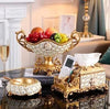 JCLL Luxury Style Diamond Fruit Plate 5 Round Bowls with 1 Centerpiece Bowl Design Ornaments Art Decoration Set - Divine Inspiration Styles