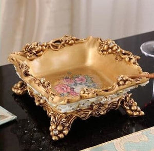JCLL Luxury Style Diamond Fruit Plate 1 Round Bowl Centerpiece Design Ornaments Art Decoration Set - Divine Inspiration Styles