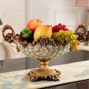 JCLL Luxury Style Diamond Fruit Plate 1 Round Bowl Centerpiece Stem Design Ornaments Art Decoration Set - Divine Inspiration Styles