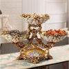 JCLL Luxury Style Diamond Fruit Plate 1 Round Bowl Centerpiece Stem Design Ornaments Art Decoration Set With Decor Fruits