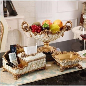 JCLL Luxury Style Diamond Fruit Plate Bowl Centerpiece Designs Ornaments Art Decoration Sets - Divine Inspiration Styles