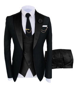 KENTON SUITS Men's Fashion Formal 3 Piece Tuxedo (Jacket + Pants + Vest) Black & Olive Green Suit Set - Divine Inspiration Styles