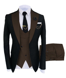 KENTON SUITS Men's Fashion Formal 3-PCS Tuxedo (Jacket + Pants + Vest) Suit Set - Divine Inspiration Styles