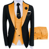 KENTON SUITS Men's Fashion Formal 3 Piece Tuxedo (Jacket + Pants + Vest) Black & Olive Green Suit Set - Divine Inspiration Styles