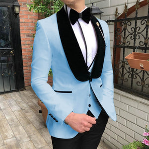 KENTON SUITS Men's Fashion Formal 3 Piece Tuxedo (Jacket + Pants + Vest) Ivory White Suit Set