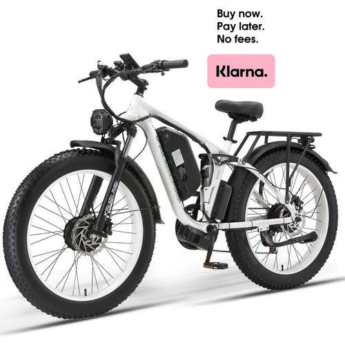 KETELES Electric Bicycle 3000W Dual Motor 52V 26AH Battery Black & White Electric Bike 24 Inch City Cruiser & Mountain Bike
