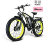 KETELES Electric Bicycle 3000W Dual Motor 52V 26AH Battery Black & Yellow Electric Bike 24 Inch City Cruiser & Mountain Bike
