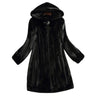 LAUTARO Women's Fine Fashion Luxury Style Long Hooded Faux Fur Coat Jacket
