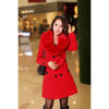 MDG Women's Fine Fashion Pink Coat Jacket Premium Quality Fur Collar Designer Wool Coat Jacket