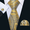 BWG VIP Design Collection Men's Fashion Golden Yellow Geometric Jacquard 100% Premium High Quality Silk Ties - Divine Inspiration Styles