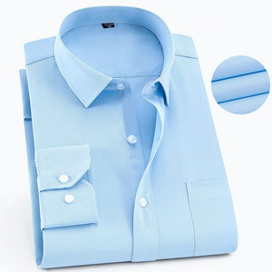 KENTON Men's Fashion Business Casual Long Sleeves Dress Shirt Classic Trendy Stripe Tuxedo Dress Shirt