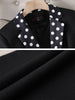 CAROLINE Design Collection Polka Dots Women's Elegant Stylish Fashion Office Blazer Jacket & Pants Suit Set - Divine Inspiration Styles