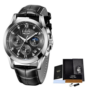 LIGE Women's Fine Fashion Premium Quality Luxury Style Stainless Steel & Leather Bracelet Watch