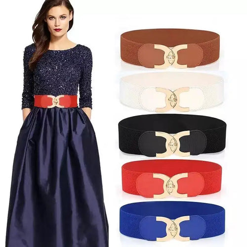 LUXURYSTYLES Women's Trendy Luxury Fashion Elastic Belt Buckle