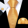 BWG VIP Design Collection Men's Fashion Classic Golden Yellow Jacquard 100% Premium High Quality Silk Ties