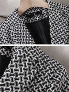 CAROLINE Design Collection Women's Elegant Stylish Fashion Office Professional Woven Plaid Blazer Jacket - Divine Inspiration Styles
