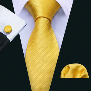 BWG VIP Design Collection Men's Fashion Golden Yellow Geometric Jacquard 100% Premium High Quality Silk Ties - Divine Inspiration Styles