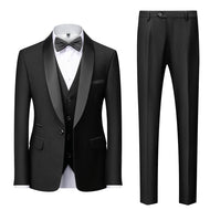 BRADLEY VIP SUITS Men's Fashion Formal 2 Piece & 3 Piece Tuxedo (Jacket + Pants + Vest) Black & Black Suit Set - Divine Inspiration Styles