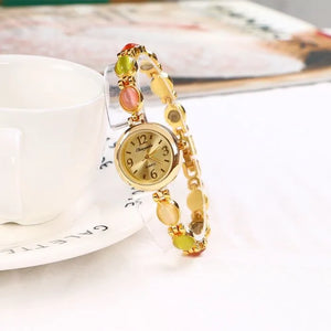 CHAOYADA Women's Fine Fashion Luxury Style Gold Rhinestone Bracelet Watch - Divine Inspiration Styles
