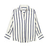 PBZA Women's Elegant Spring Summer Autumn Stylish Stripes Long Sleeve Dress Shirt