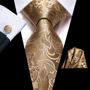 BWG VIP Design Collection Men's Fashion Bright Golden Yellow Jacquard 100% Premium High Quality Silk Ties - Divine Inspiration Styles