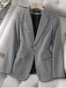 CAROLINE Design Collection Women's Elegant Stylish Fashion Office Professional Woven Plaid Blazer Jacket - Divine Inspiration Styles