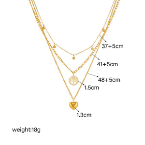 GOLDENSTAR Women's Fine Fashion Stylish Gold Plated Stainless Steel Tree of Life & Heart Shape Jewelry Set