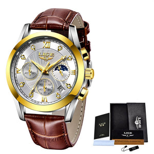 LIGE Women's Fine Fashion Premium Quality Luxury Style Stainless Steel & Leather Bracelet Watch