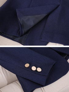 CAROLINE SUITS Women's Elegant Stylish Fashion Office Professional Solid Color Khaki Brown Blazer Jacket